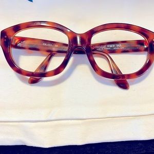 EMANUELLE KAHN PARIS READING EYEGLASS FRAMES PLASTIC BROWN TORTOISE SHELL RETRO